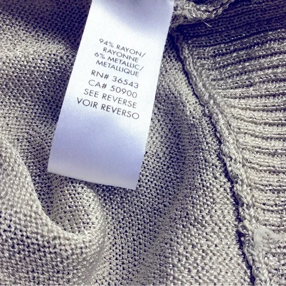 Calvin Klein metallic/grey top. US M - Picture 3 of 4